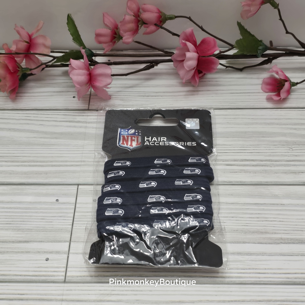 Seattle Seahawks Hair Ties Bands Navy Blue with Team Logo